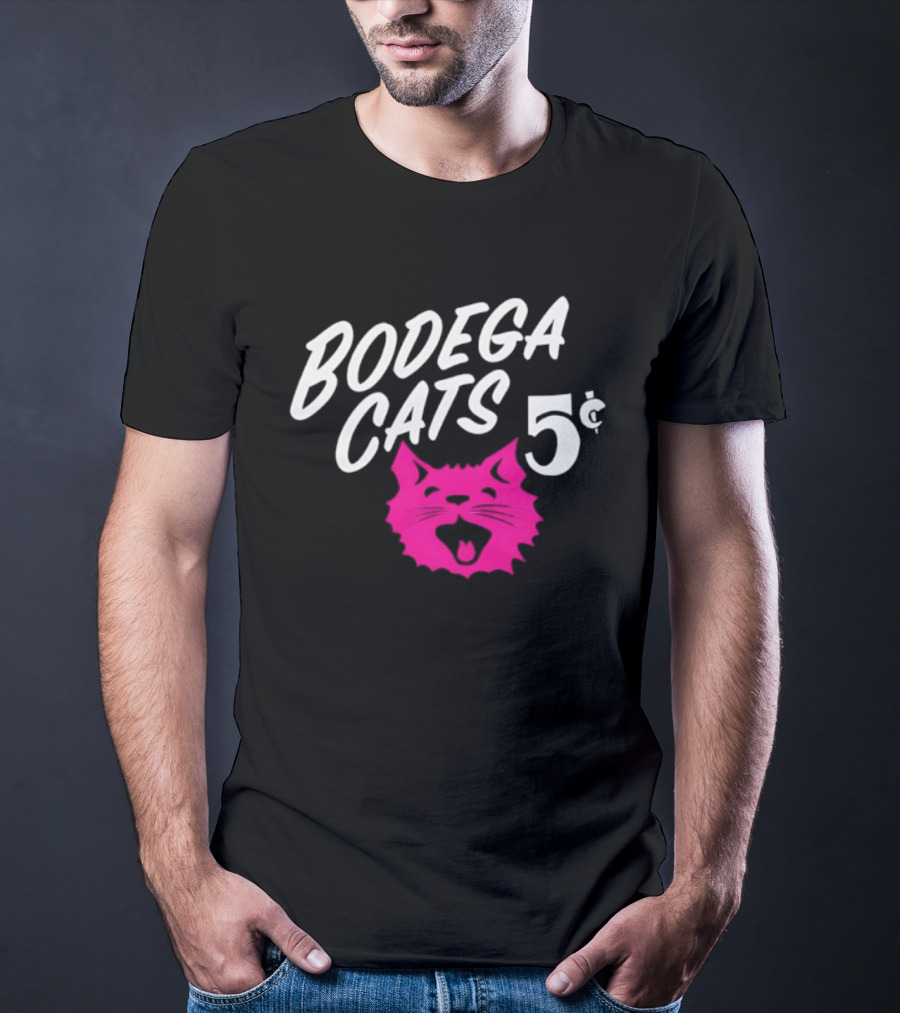 Bodega Cats 5 Cent Pink Cat T-Shirt