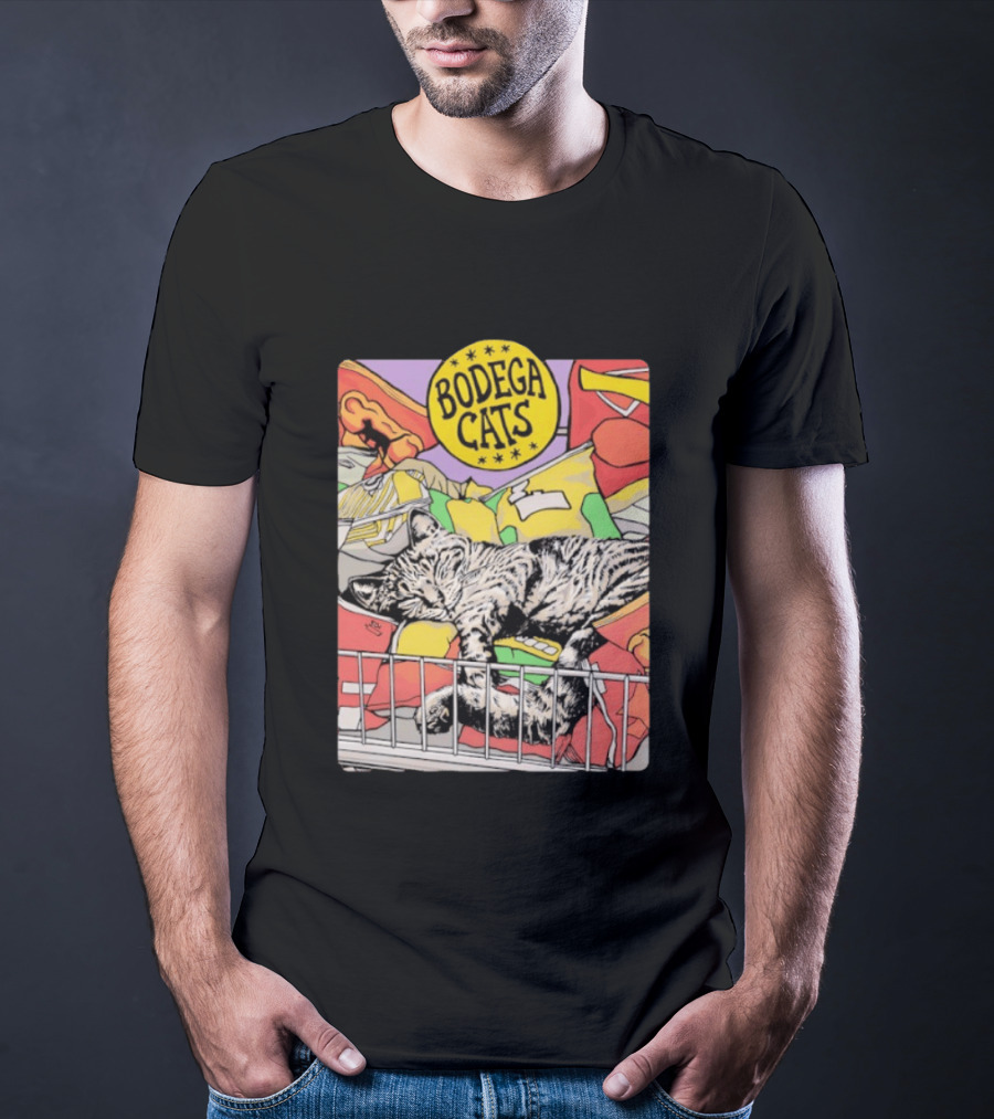 Bodega Cats Sleeping On Grocery Shelf T-Shirt