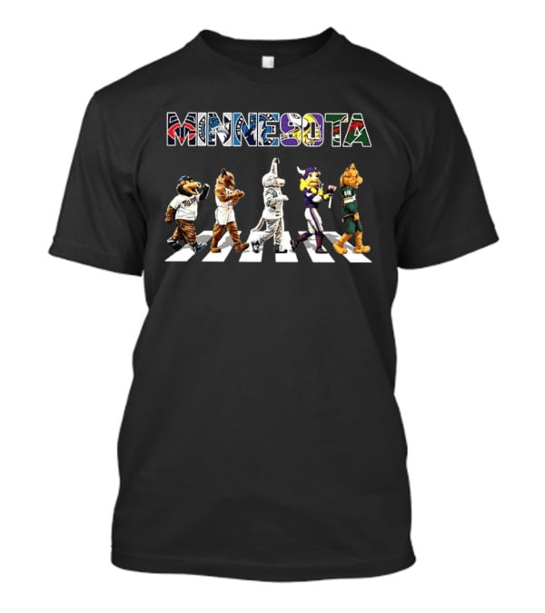 Minnesota Twins Timberwolves Wild Vikings Golden Gophers Mascot Abbey Road T-Shirt