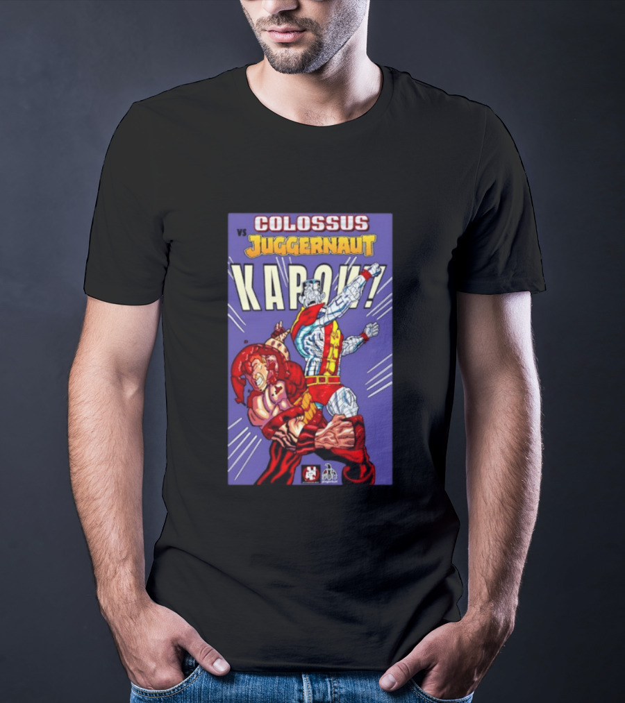 Colossus Vs Juggernaut Kapow Marvel Comics Battle Scene T-Shirt