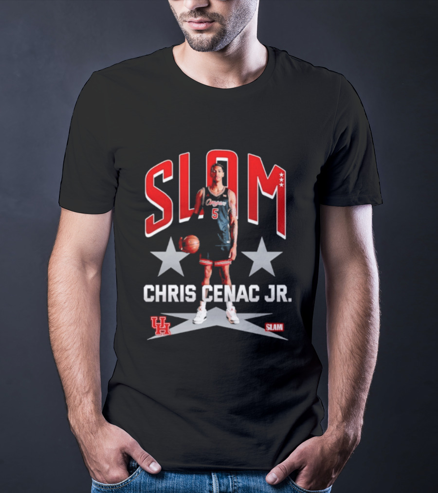 Slam Chris Cenac Jr. Houston Cougars Basketball UH T-Shirt