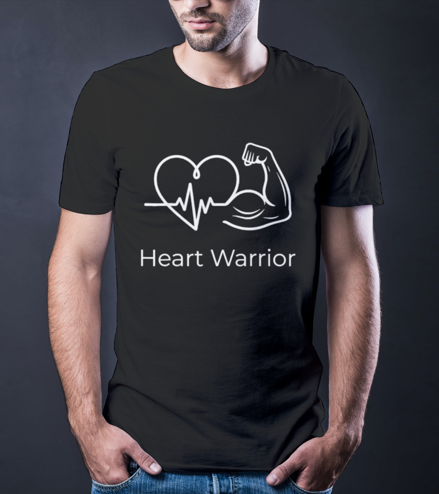 Heart Warrior Heartbeat Strong Arm American Heart Disease Awareness T-Shirt