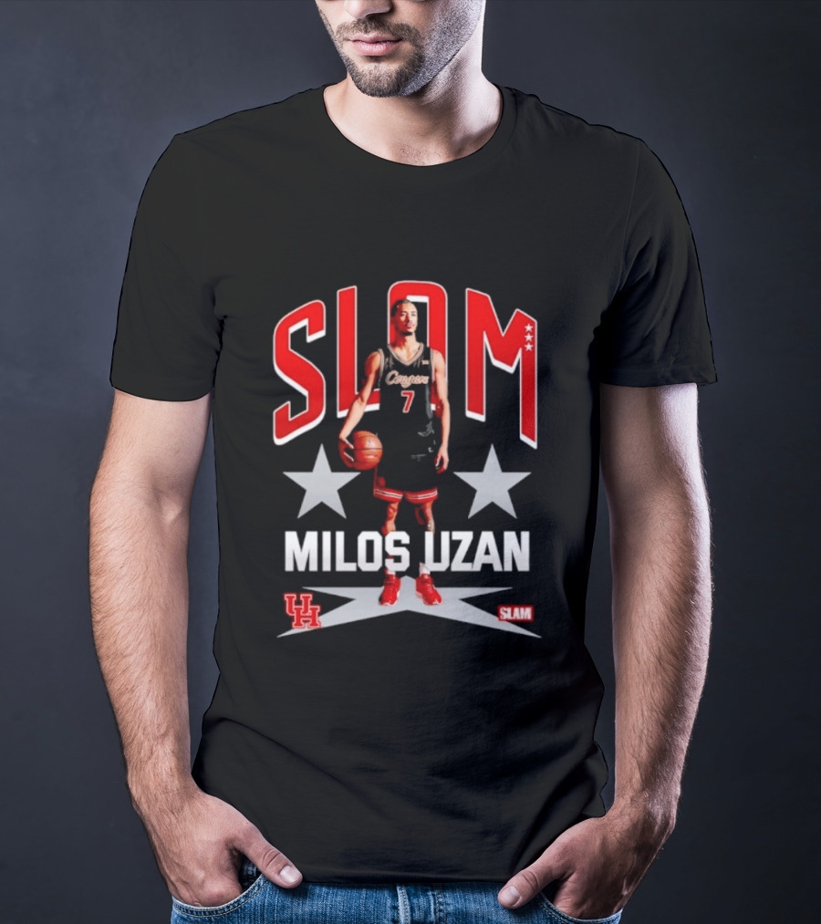 Slam Milos Uzan Remix Houston Cougars Basketball UH Stars T-Shirt