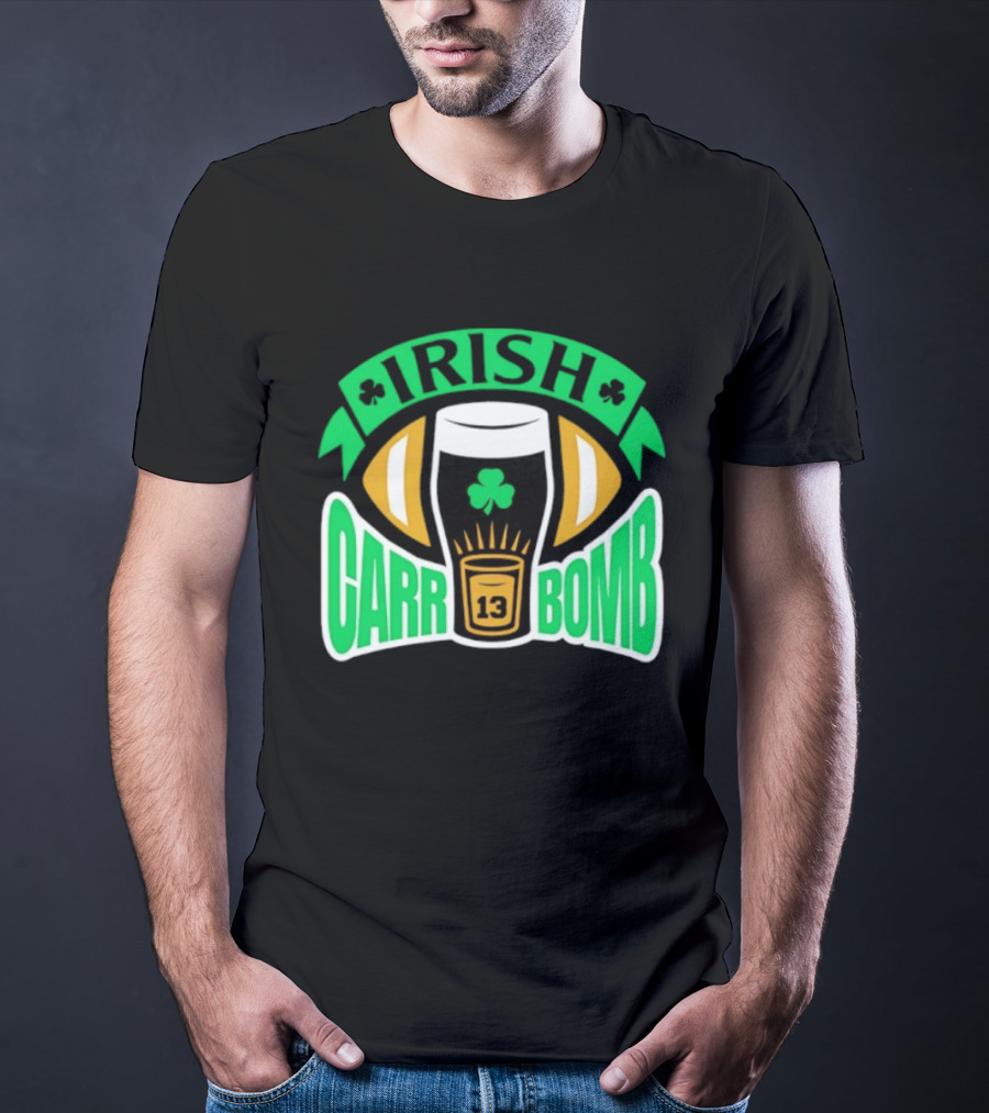 Irish Carr Bomb Football Beer Pint 13 Shamrock Luck T-Shirt
