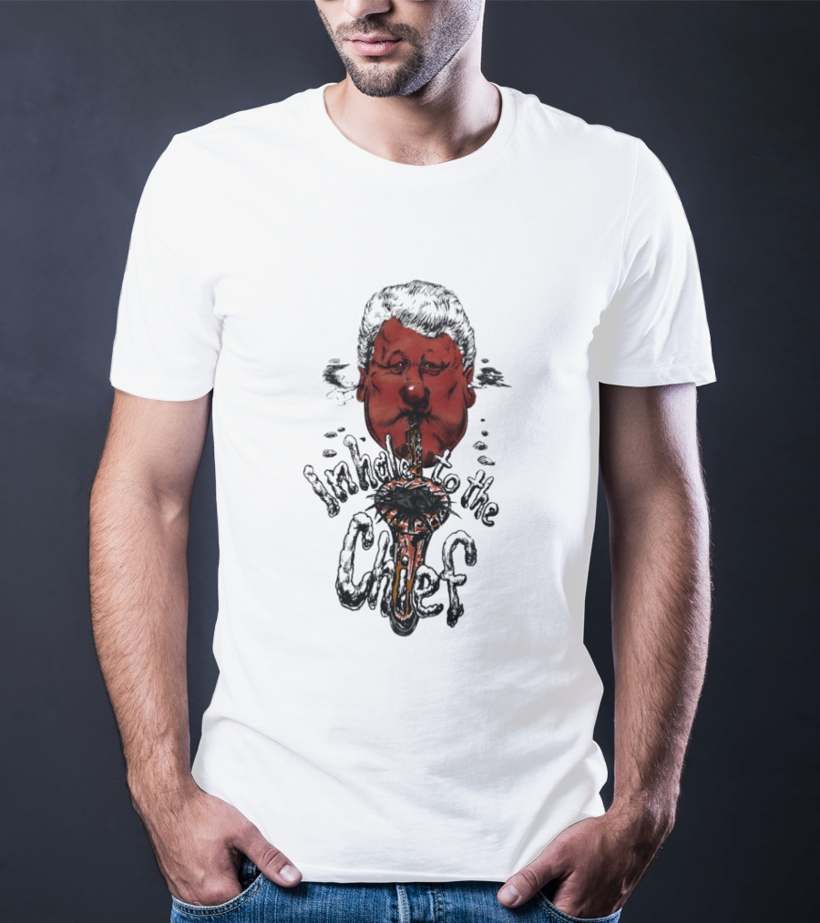 Inhale To The Chief Bill Clinton Caricature Smoking Pipe T-Shirt
