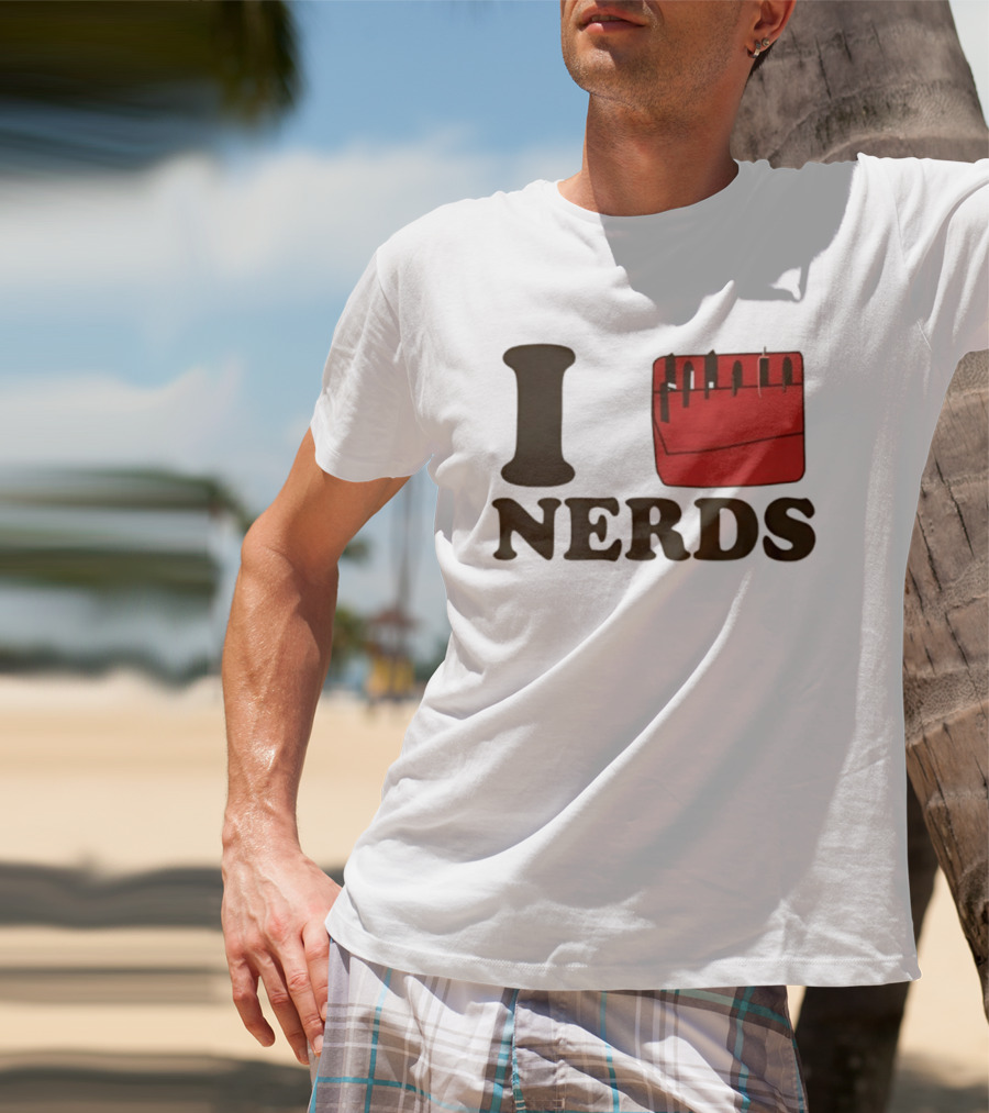 I Heart Red Pocket Nerds Cat Valentine T-Shirt