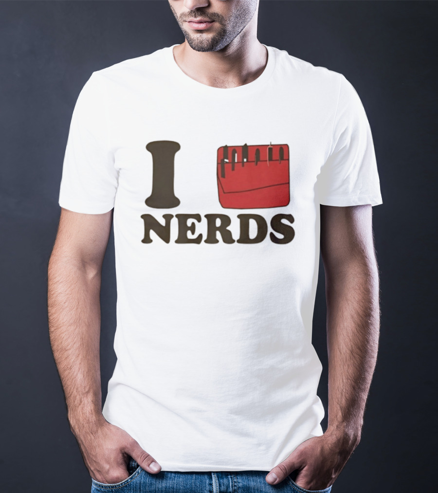 I Heart Red Pocket Nerds Cat Valentine T-Shirt