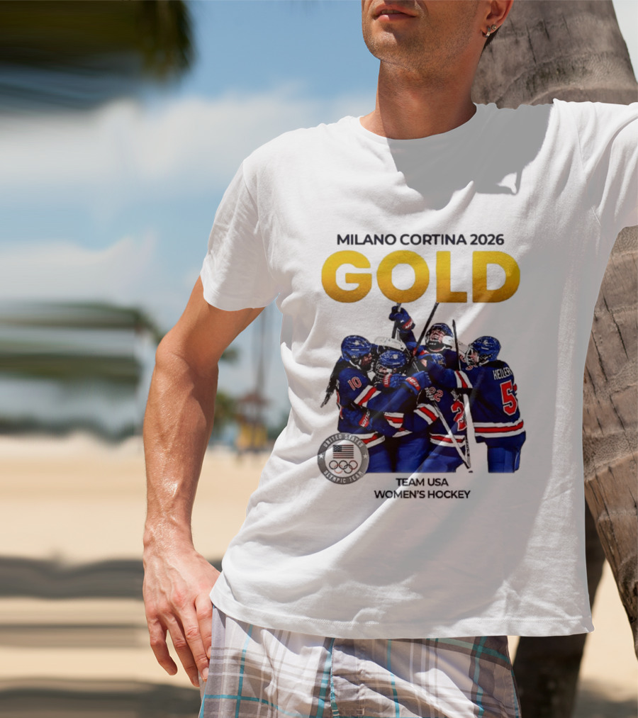 Milano Cortina 2026 Gold Team USA Women's Hockey T-Shirt