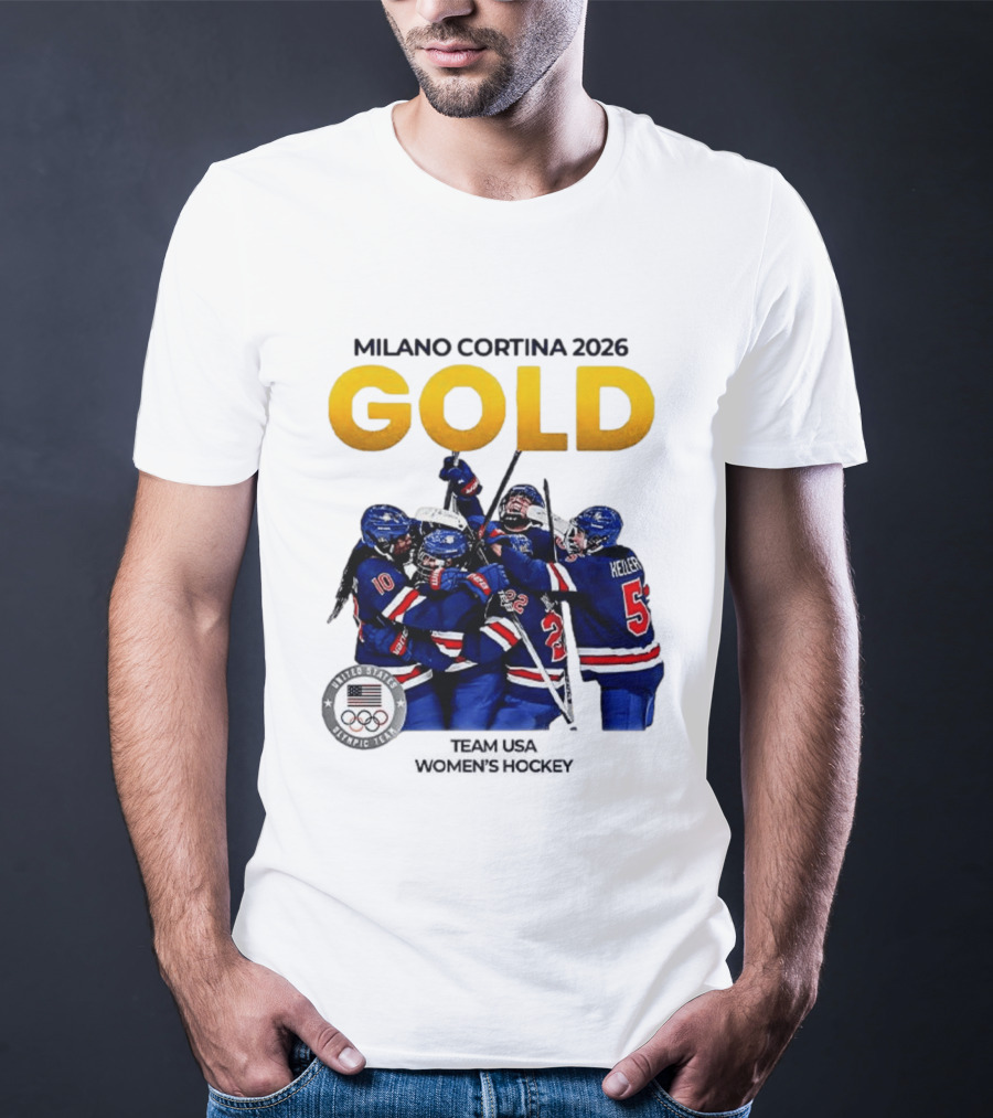 Milano Cortina 2026 Gold Team USA Women's Hockey T-Shirt