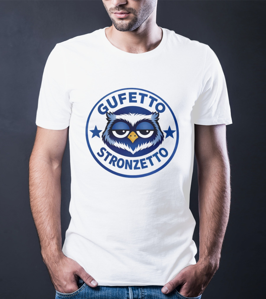 Gufetto Stronzetto Owl Blue Circle T-Shirt