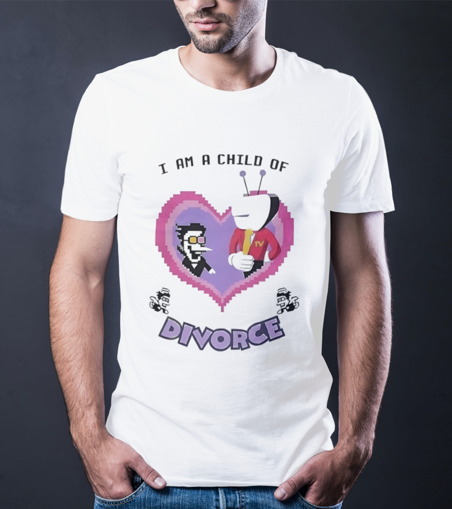 I Am A Child Of Divorce Heart Pixel Art TV Characters T-Shirt