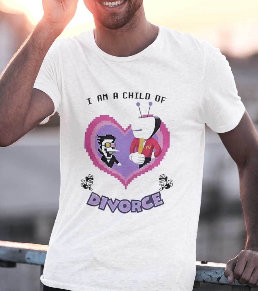 I Am A Child Of Divorce Heart Pixel Art TV Characters T-Shirt