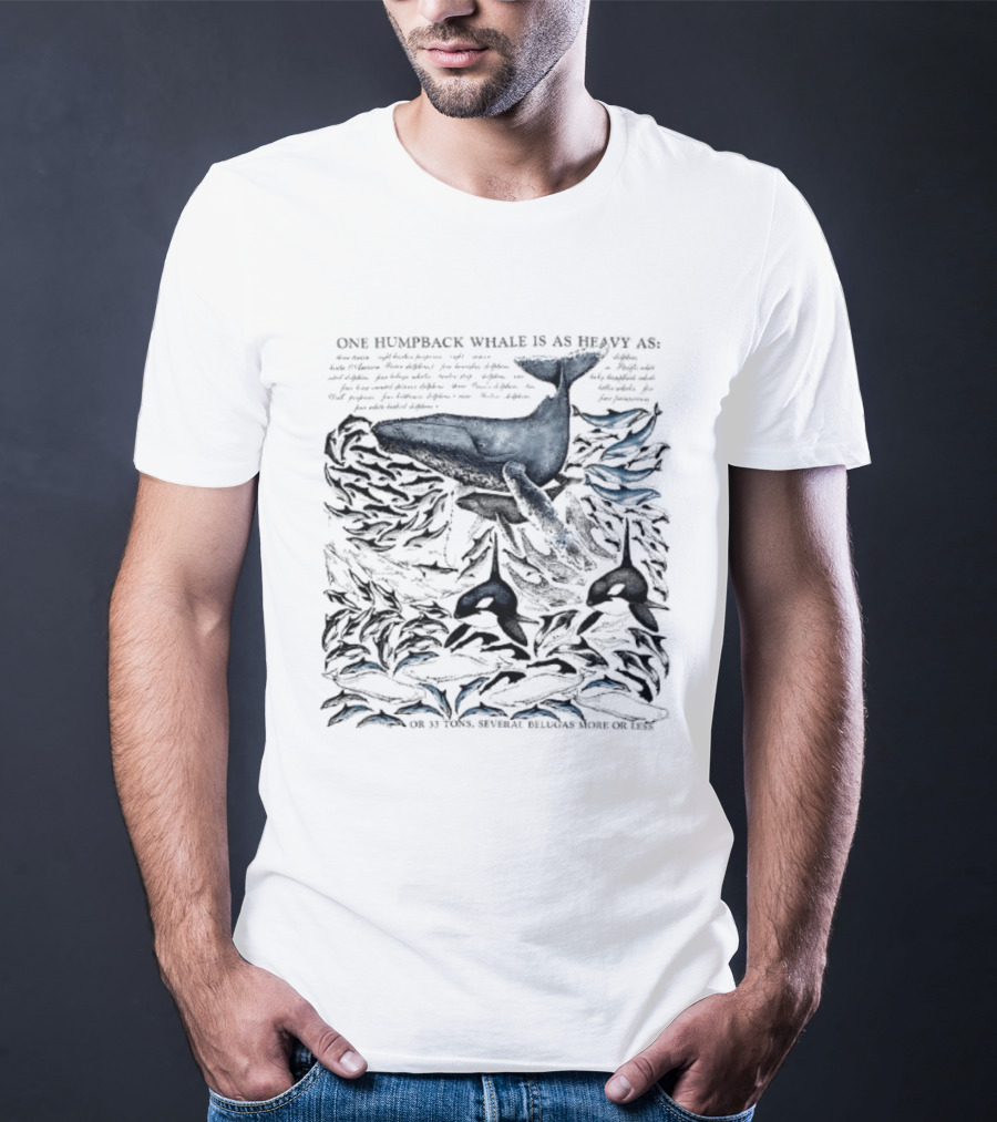 One Humpback Whale Equals 33 Tons Several Belugas Comparison T-Shirt