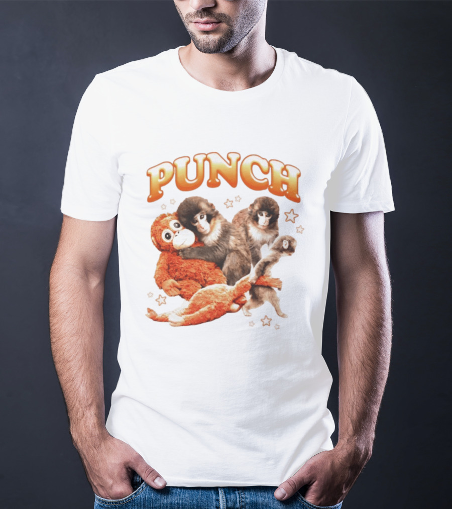Punch Monkey Trio Surrounded By Stars T-Shirt
