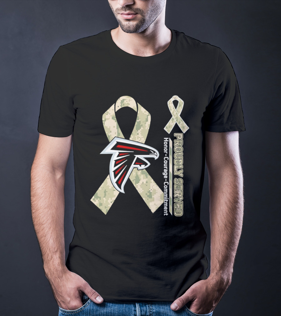 Atlanta Falcons Camo Ribbon Honor Courage Commitment T-Shirt