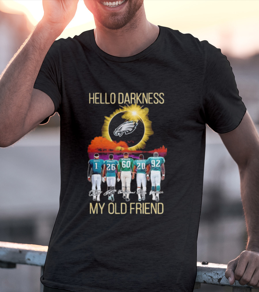 Philadelphia Eagles Players Hello Darkness My Old Friend T-Shirt