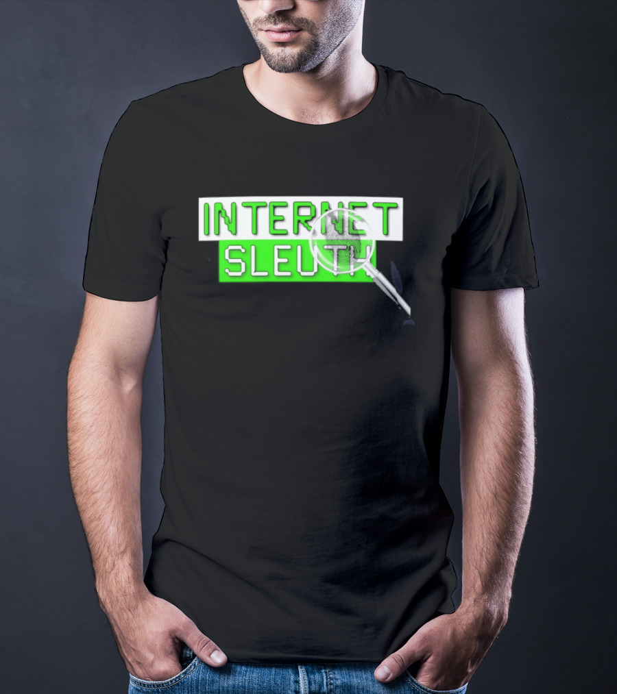 Internet Sleuth Magnifying Glass Green T-Shirt