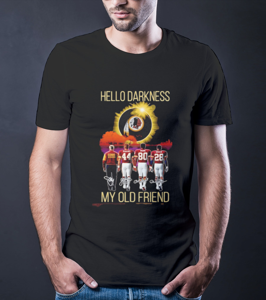 Washington Commanders Gibbs Riggins Monk Green Hello Darkness My Old Friend T-Shirt