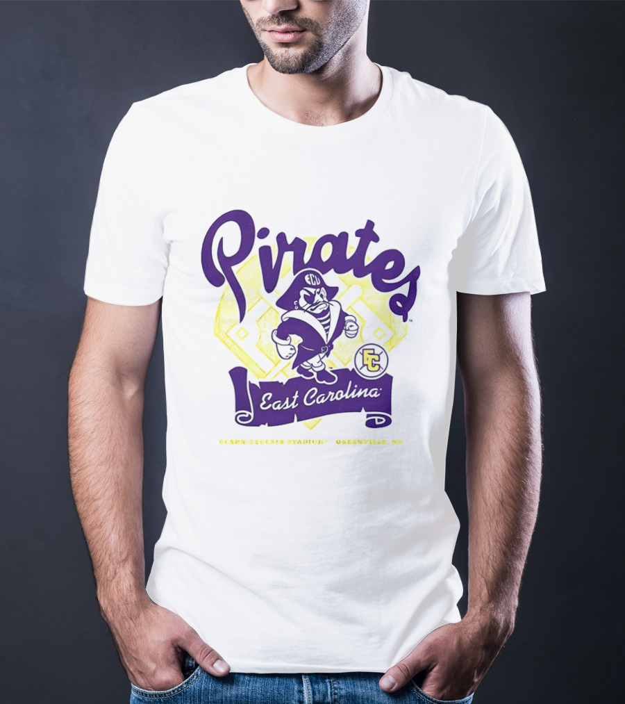 East Carolina Pirates ECU Bold Mascot And Shield T-Shirt