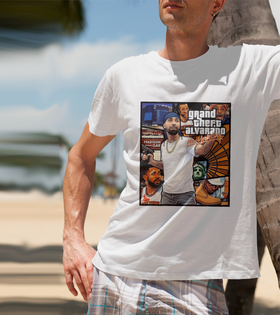 Grand Theft Alvarado New York City Madison Square Garden Statue Of Liberty T-Shirt