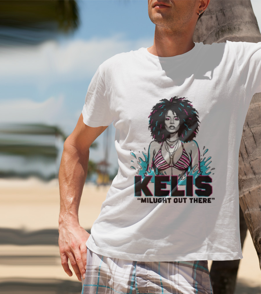 Kelis Milught Out There Striped Bikini T-Shirt