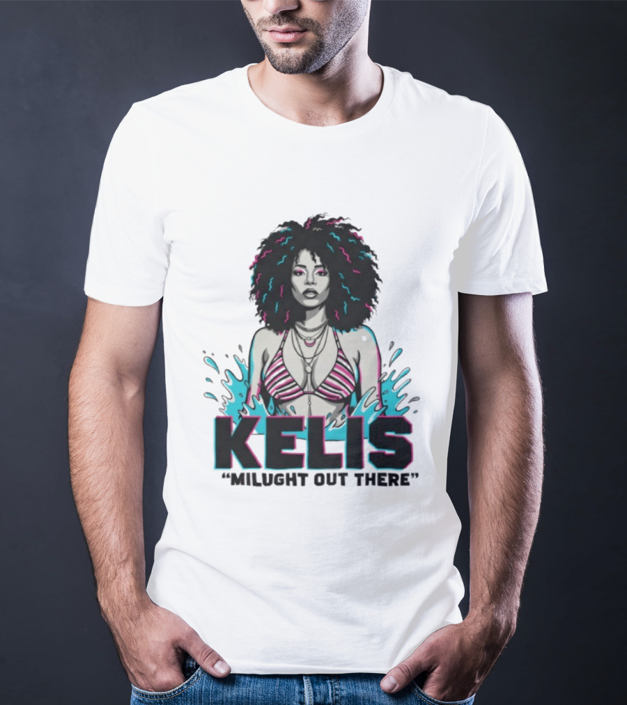 Kelis Milught Out There Striped Bikini T-Shirt