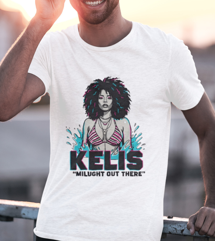 Kelis Milught Out There Striped Bikini T-Shirt