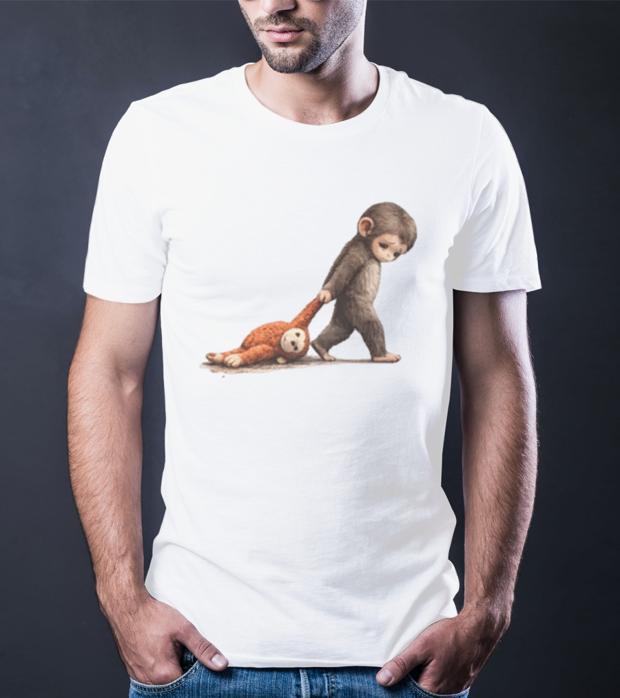 Monkey Baby Dragging Toy Monkey T-Shirt