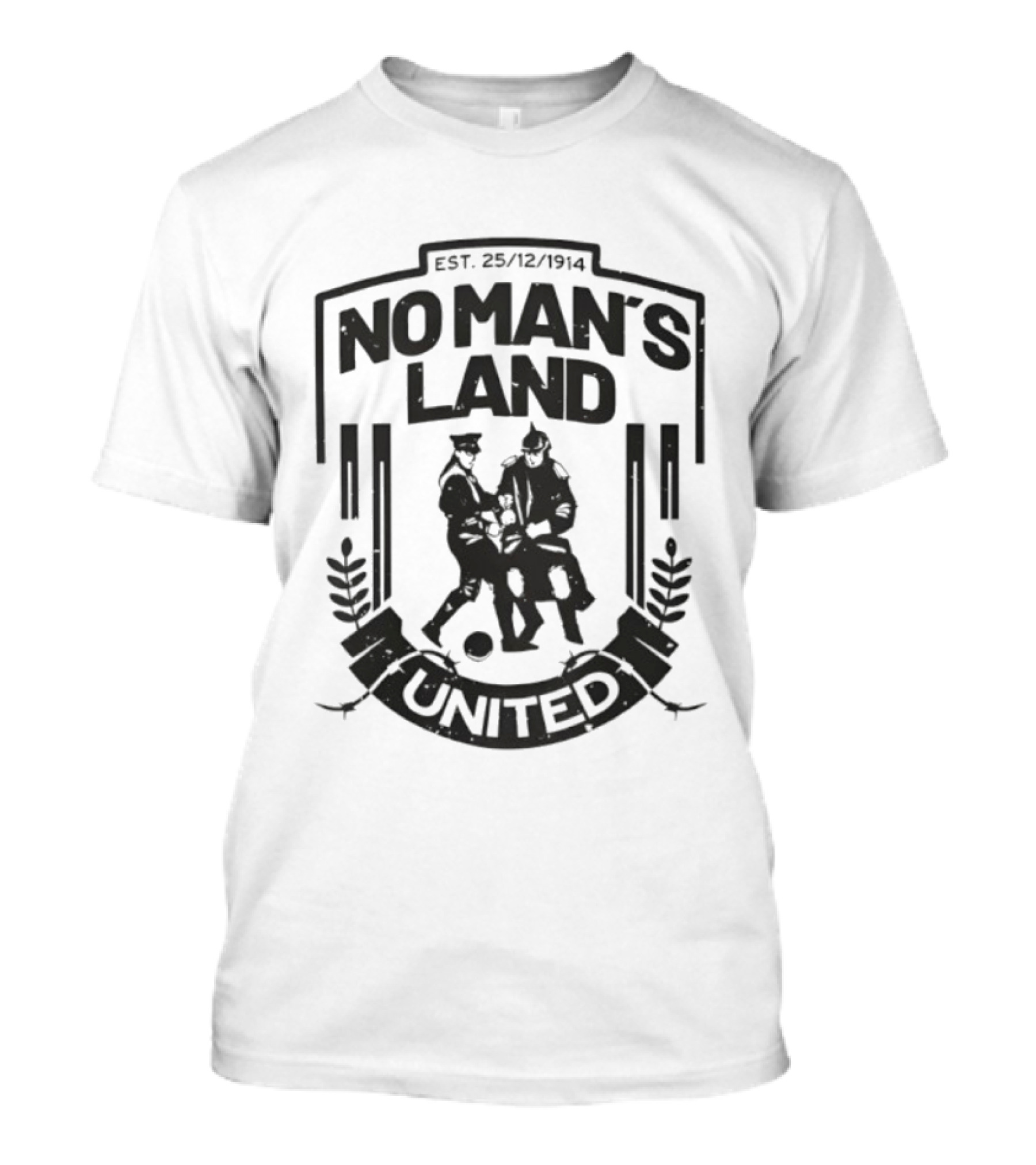 No Man's Land United Est 25 12 1914 Vintage Football Soldiers Soccer Team T-Shirt