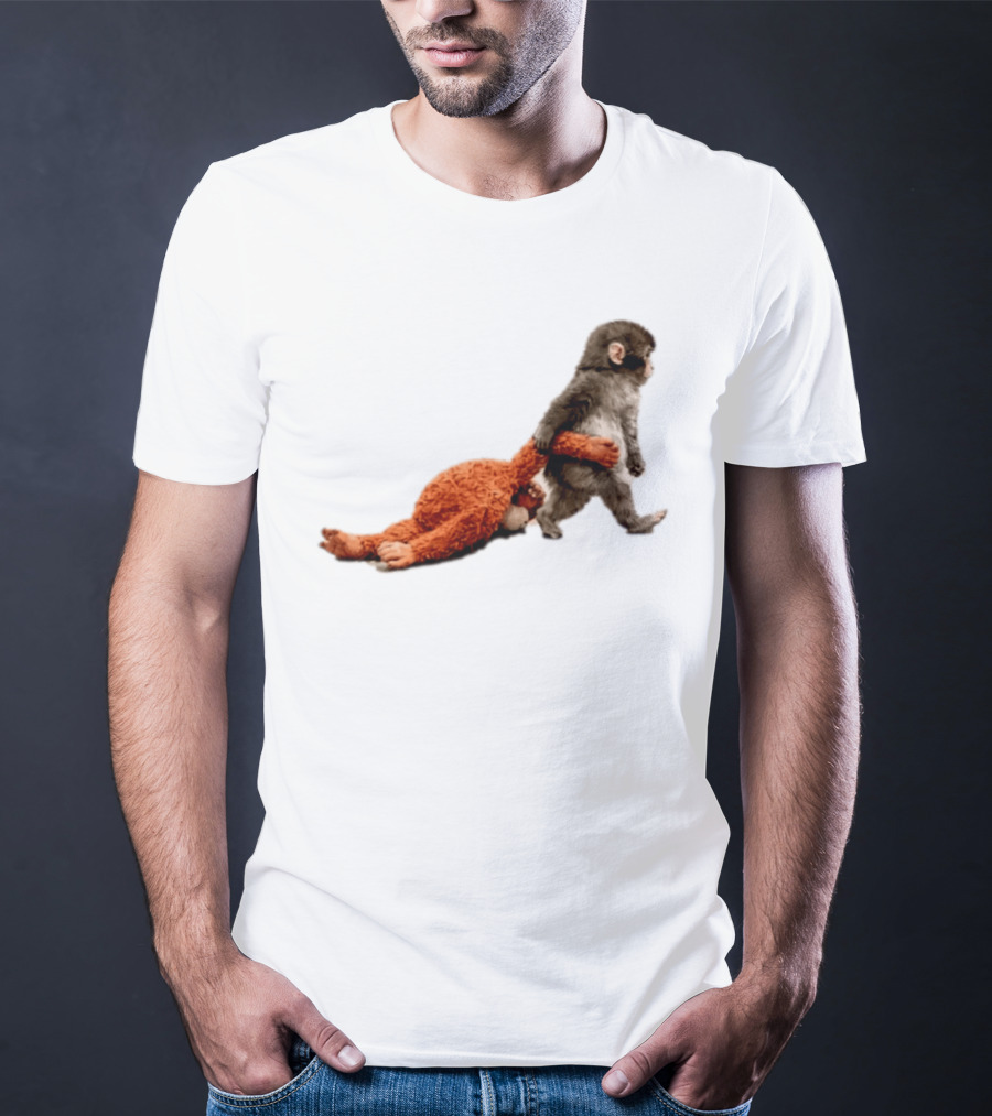 Punch The Monkey Baby Monkey Dragging Toy T-Shirt