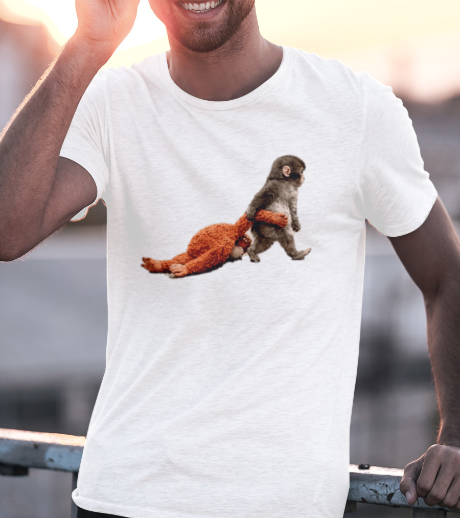 Punch The Monkey Baby Monkey Dragging Toy T-Shirt