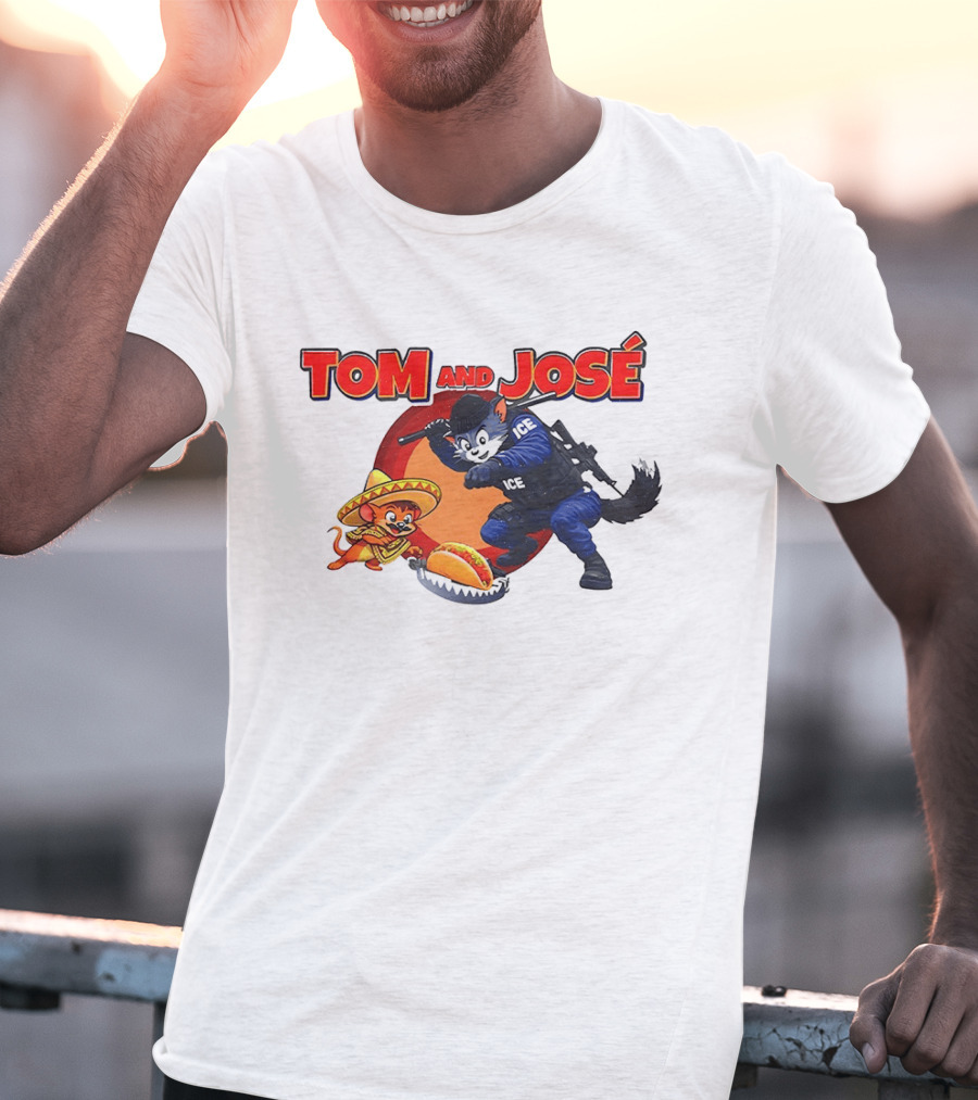 Tom And José ICE Chase Fiesta Hat Taco Moon T-Shirt