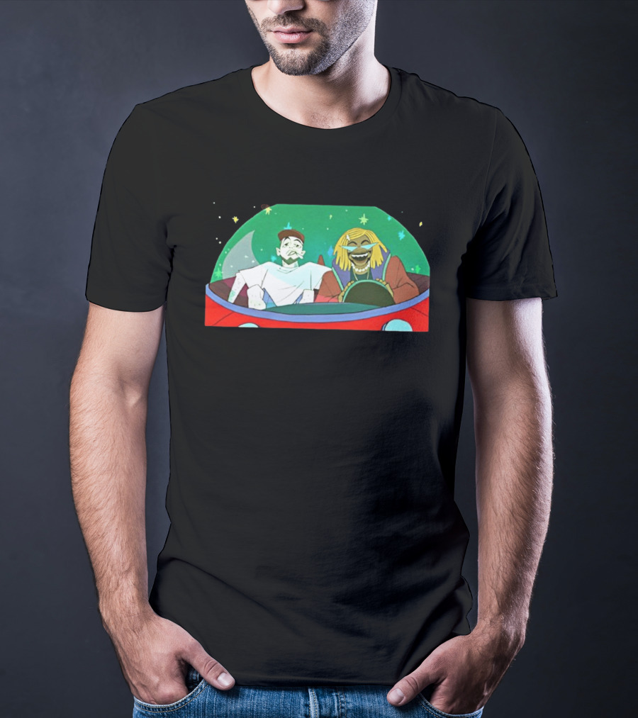 Mac Miller Thundercat She Knows Too Much Animated Illustration In Space Car T-Shirt