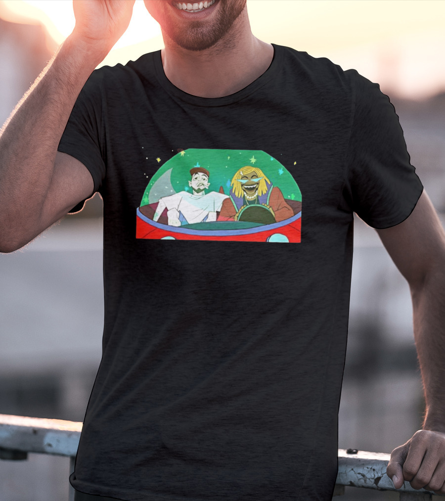 Mac Miller Thundercat She Knows Too Much Animated Illustration In Space Car T-Shirt
