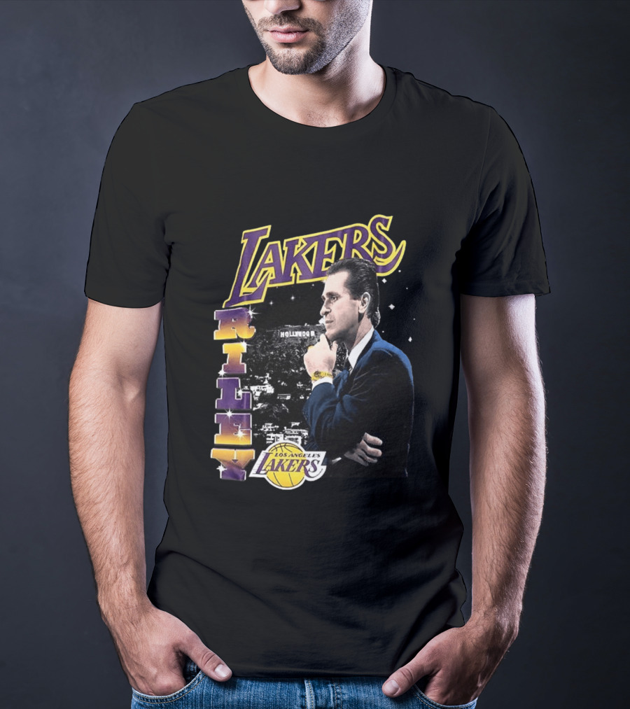 Los Angeles Lakers Pat Riley Hollywood Coach 1981 1990 T-Shirt