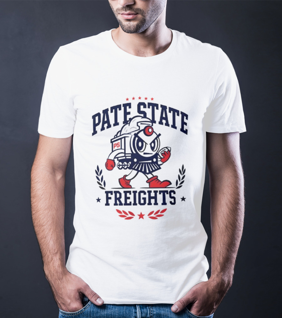 Pate State Freights Train Football T-Shirt