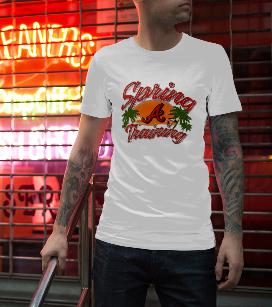 Atlanta Braves Spring Training Sunset Logo Palm Trees T-Shirt
