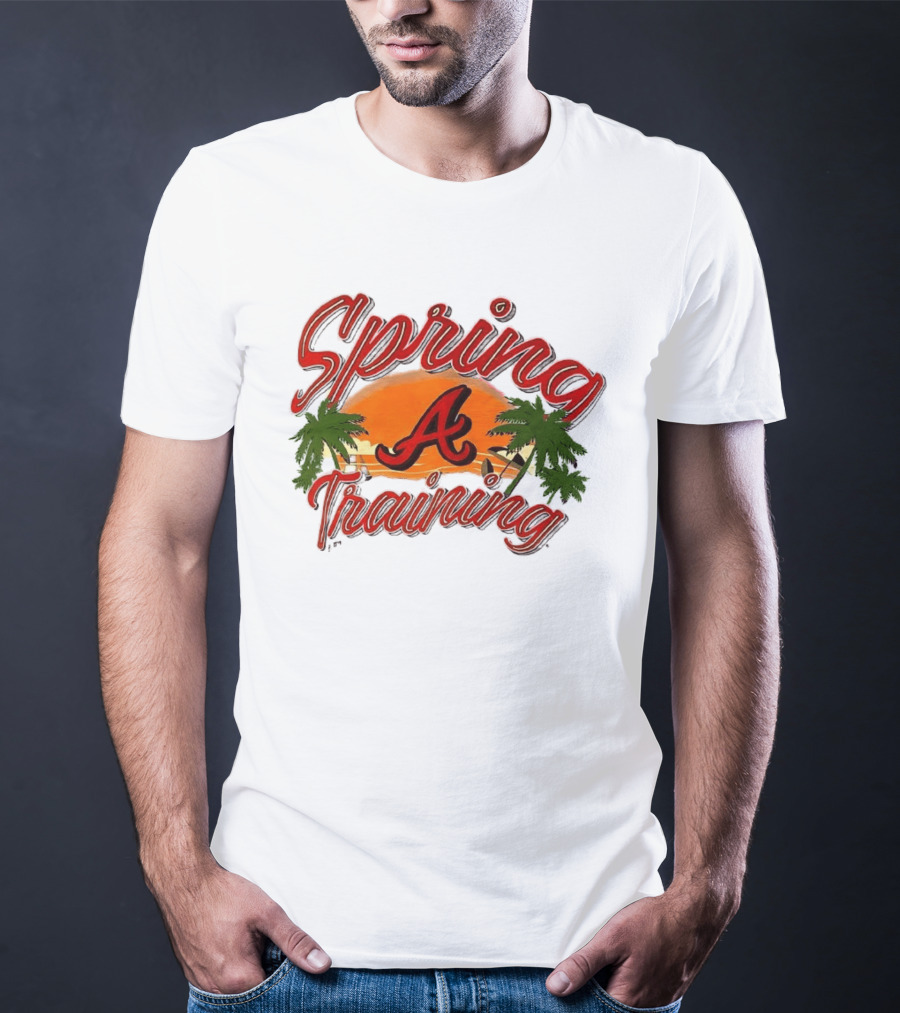 Atlanta Braves Spring Training Sunset Logo Palm Trees T-Shirt