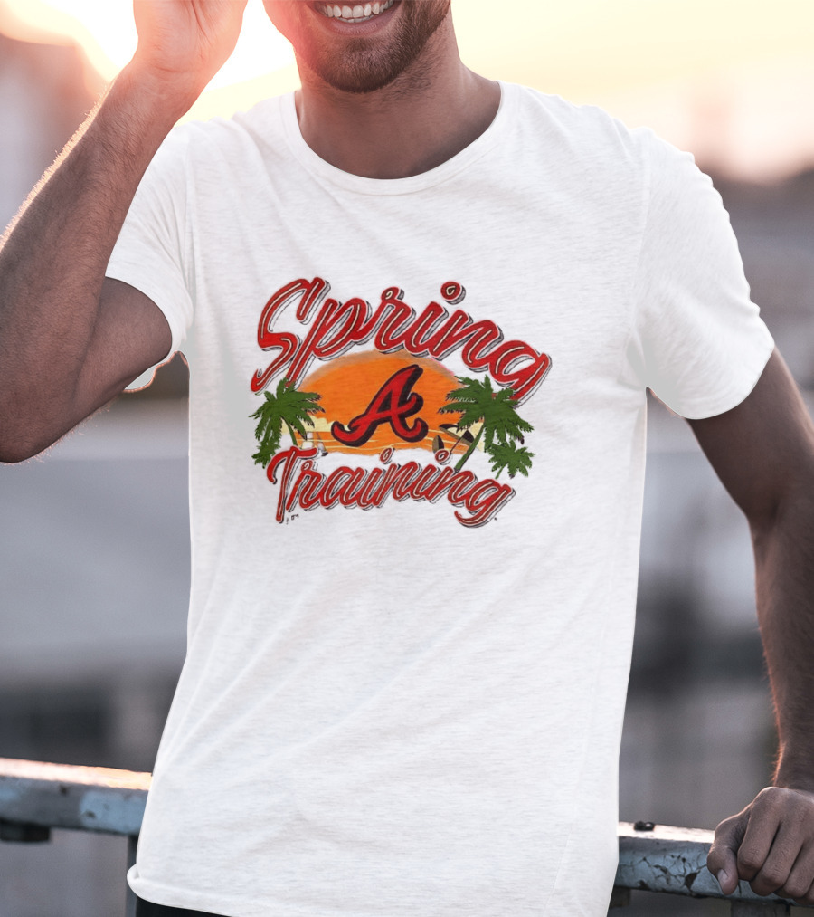 Atlanta Braves Spring Training Sunset Logo Palm Trees T-Shirt