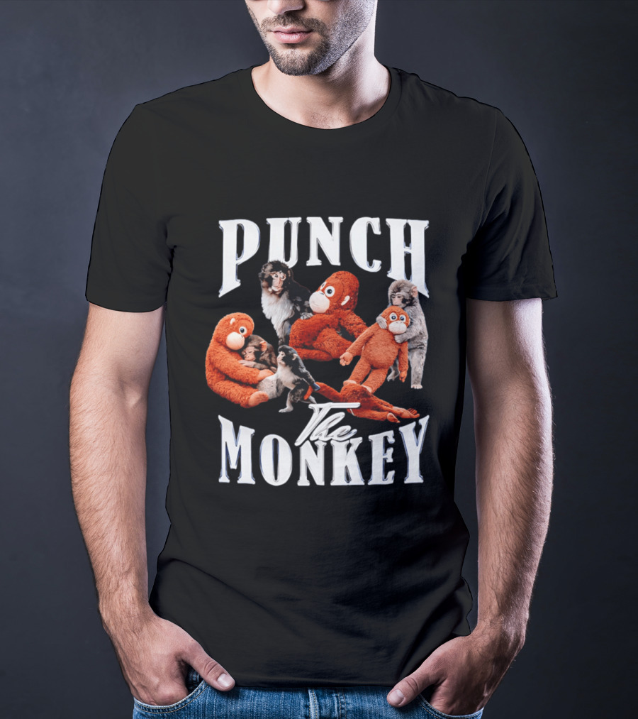 Punch The Monkey Stuffed Animal Toy Collection Playful T-Shirt