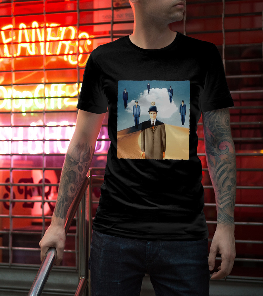 René Magritte X Jean Leloup Son Of Man Remix Surreal Desert Landscape T-Shirt