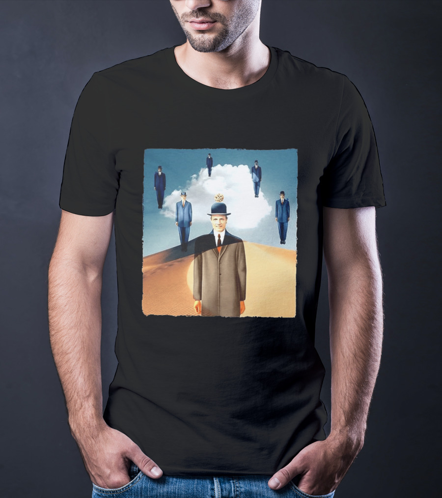 René Magritte X Jean Leloup Son Of Man Remix Surreal Desert Landscape T-Shirt