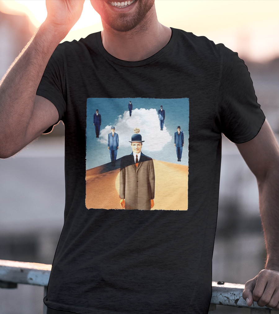 René Magritte X Jean Leloup Son Of Man Remix Surreal Desert Landscape T-Shirt