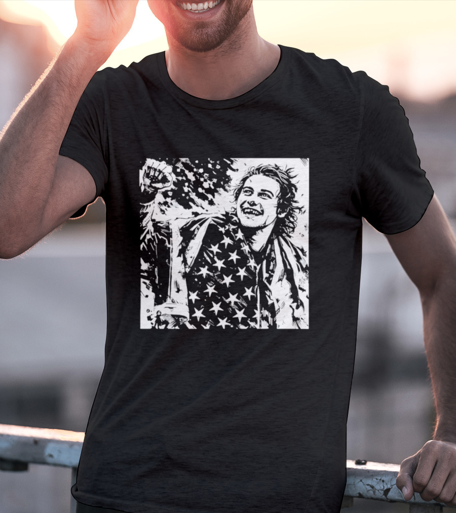 Team USA Men's Hockey Stars Golden Goal Jack Hughes Victory T-Shirt