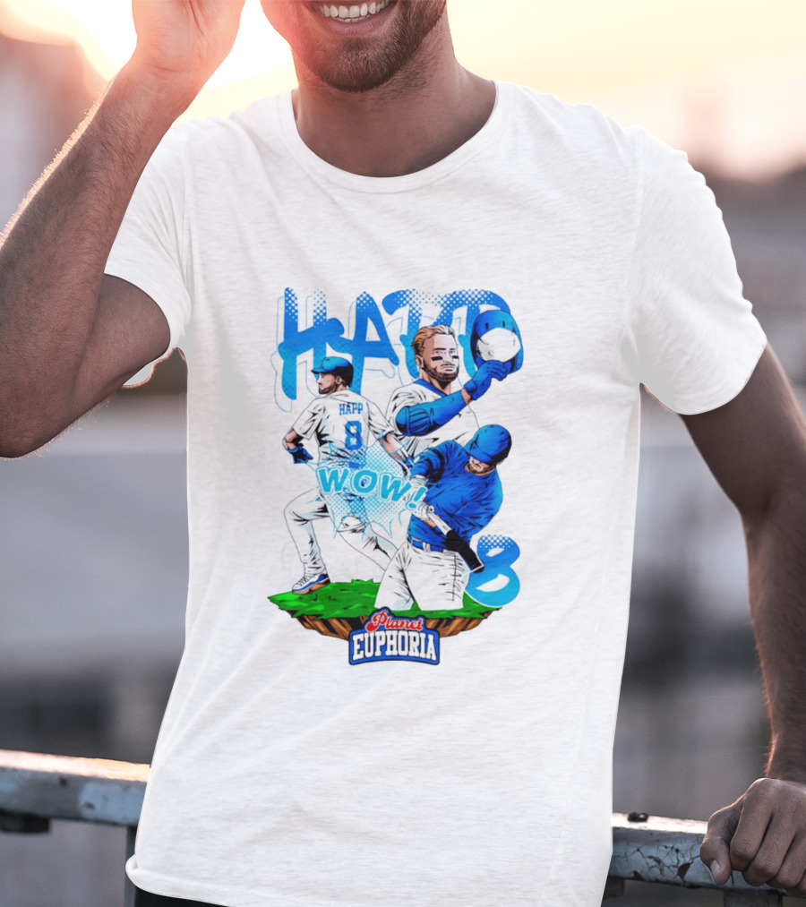 Planet Euphoria Ian Happ WOW 8 Chicago Cubs T-Shirt