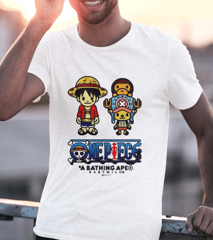 One Piece A Bathing Ape Baby Milo Collaboration Luffy And Tony Tony Chopper T-Shirt