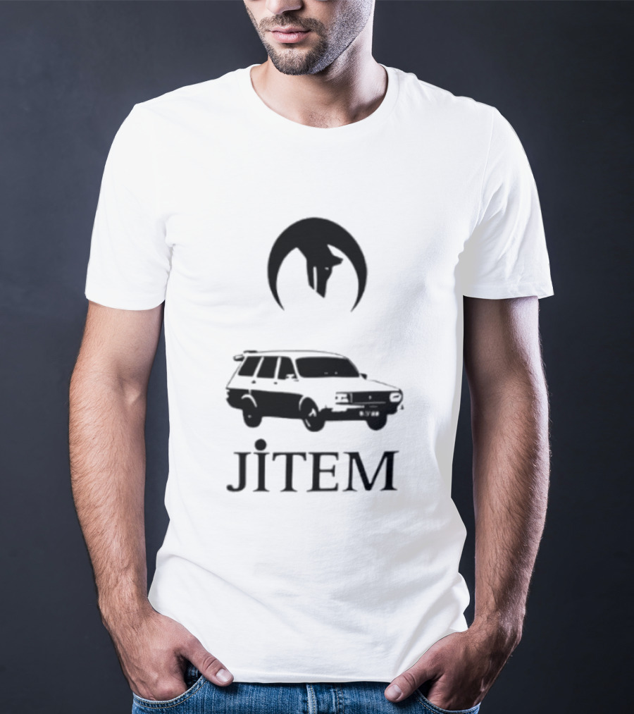 Jitem Beyaz Toros Wolf Symbol Oversize T-Shirt