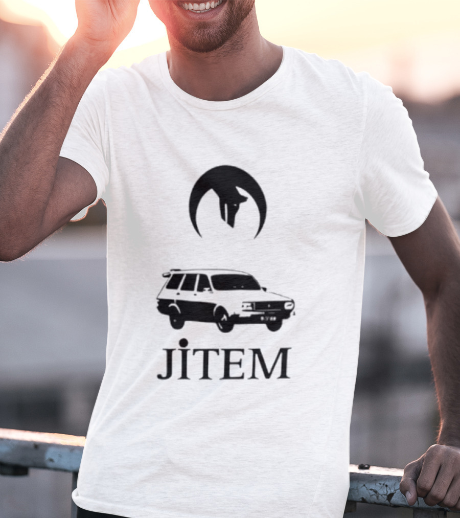 Jitem Beyaz Toros Wolf Symbol Oversize T-Shirt