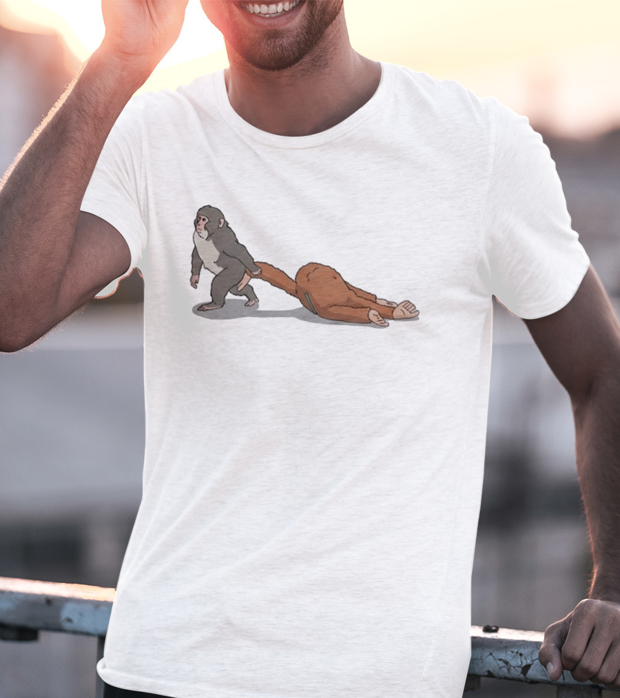 Punch The Monkey Dragging Full Body Costume T-Shirt