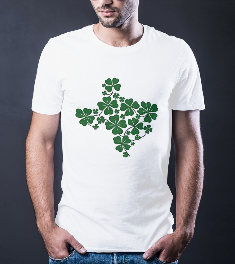Texas Shamrock Map St Patrick's Day Celebration T-Shirt